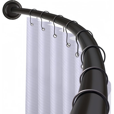 Utopia Alley Signature Aluminum Series Curved Shower Curtain Rod – Rustproof Aluminum Wall Mount Rod, Adjustable 45–72 Inch, Adds Up to 8 Inches of Extra Shower Space, Black Finish