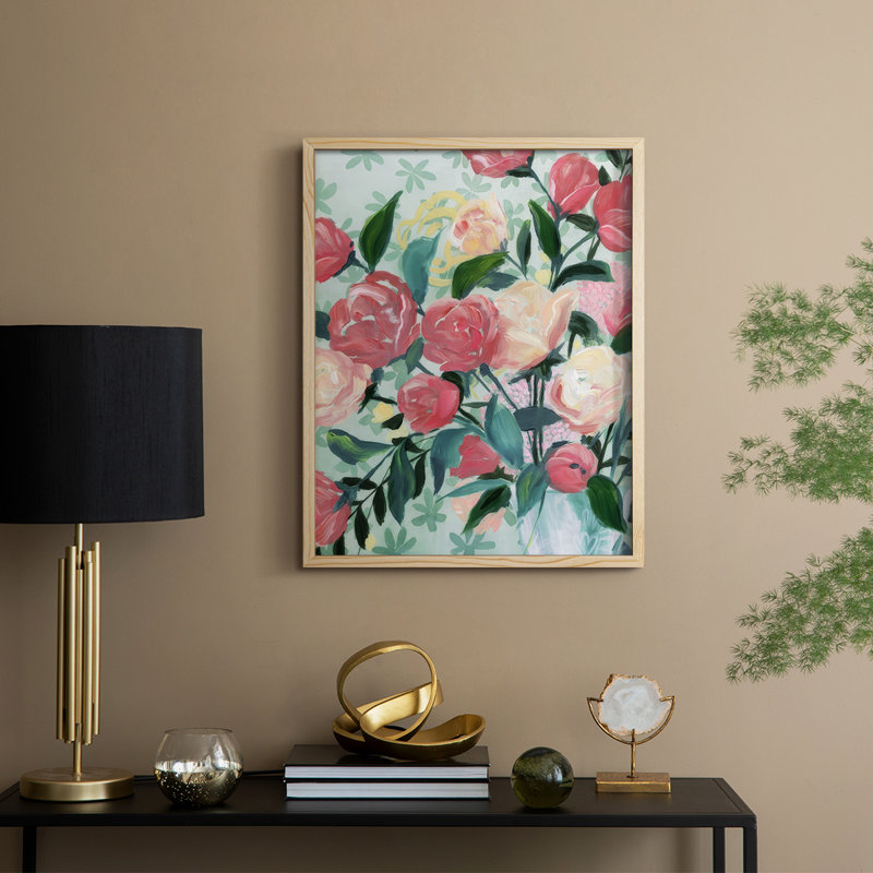 " Painted Posies II ", Natural, 30" H x 24" W