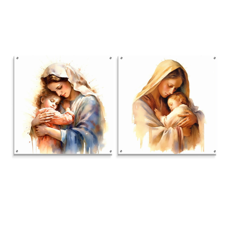Ensemble de 2 art mural en acrylique, H 16 po x l 33 po