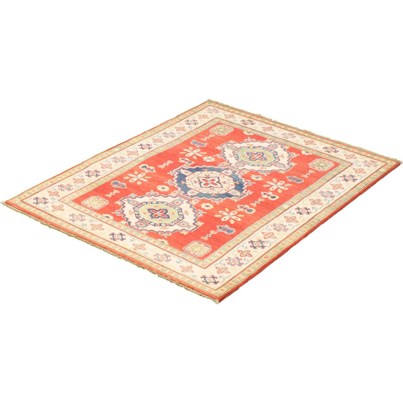 Tapis de la surface en laine bleu/beige 4 pi 1 po x 5 pi 5 po the main one-of-a-kind-noué la 2010 gazni Hypoluxo