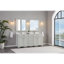 Meuble-lavabo double 72 po en bois massif avec plateau en marbre d'ingénierie 1 po-430844857
