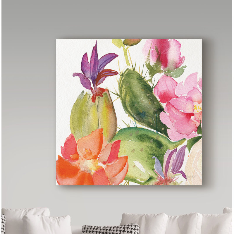 « désert rose ii », reproduction de peinture à l’aquarelle sur toile tendue, H 14 po x l 14 po x P 2 po