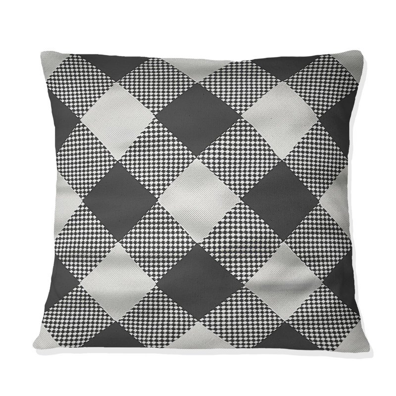 Motif de pied-de-poule noir et blanc I - traditionnel, H 16 po x l 16 po