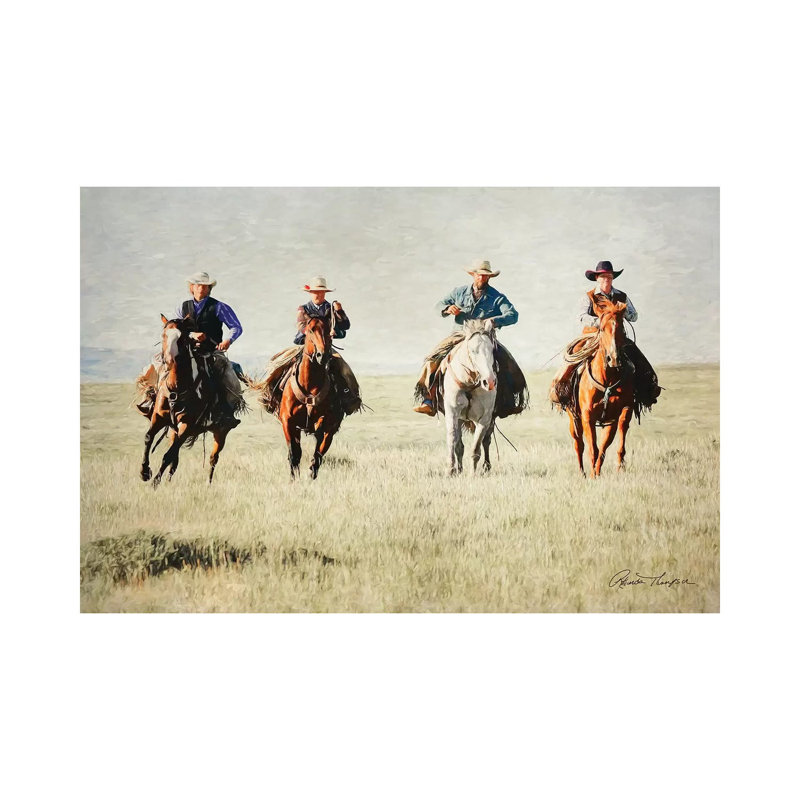 «Giddy Up Horse» par - Toile tendue, H 8 po x l 12 po x P 0,75 po