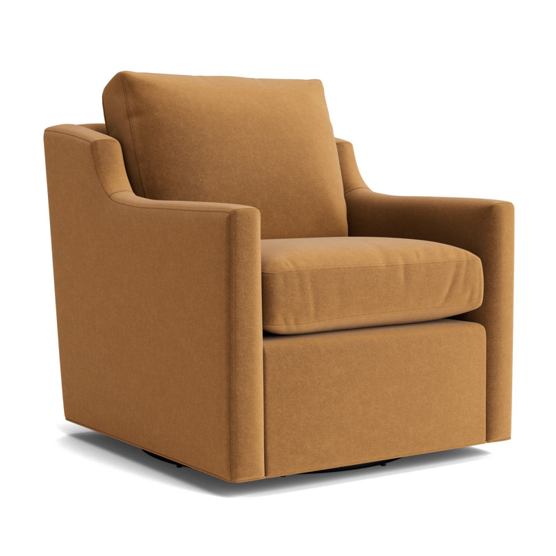 Gigi No Skirt Full Swivel Chair, Performance Velvet - Hazelnut