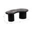 Table basse en bois pétrifié avec base en bois noir, table de salon moderne, 51 po