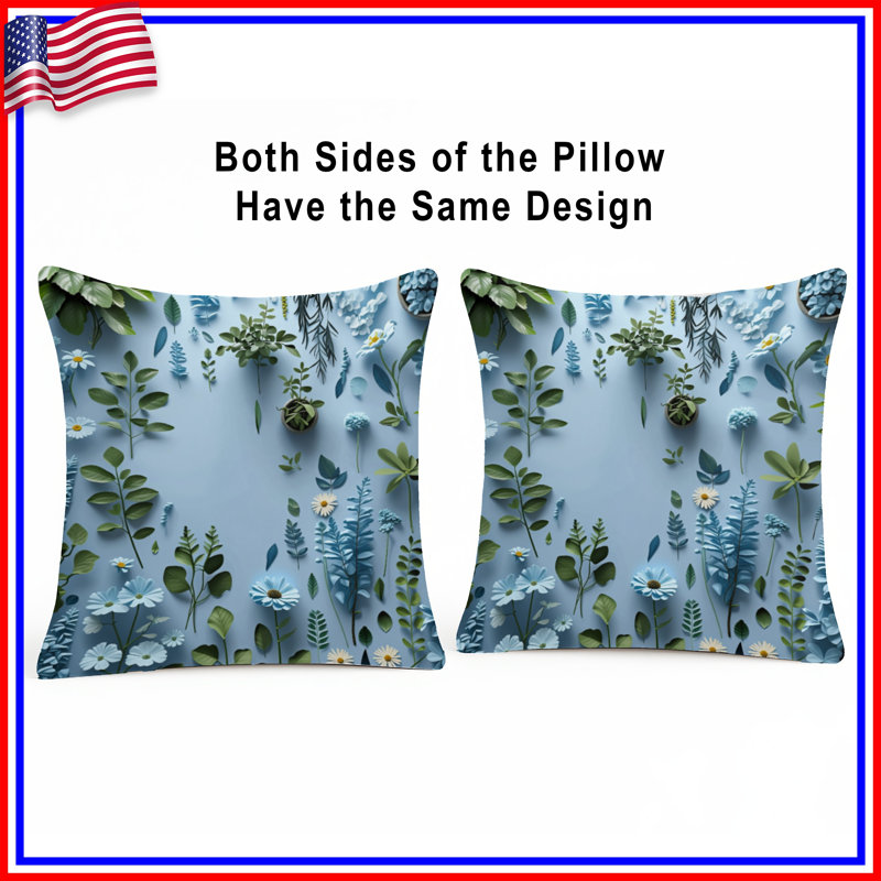 Coussin Floral, 14 X 14 pouces