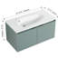 Meuble-lavabo moderne 36 po avec rangement spacieux - Lavabo mural à 2 portes en résine
