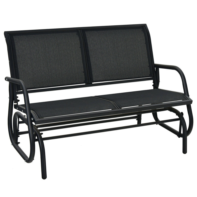 Annemaria Steel Outdoor Glider, Black, Black