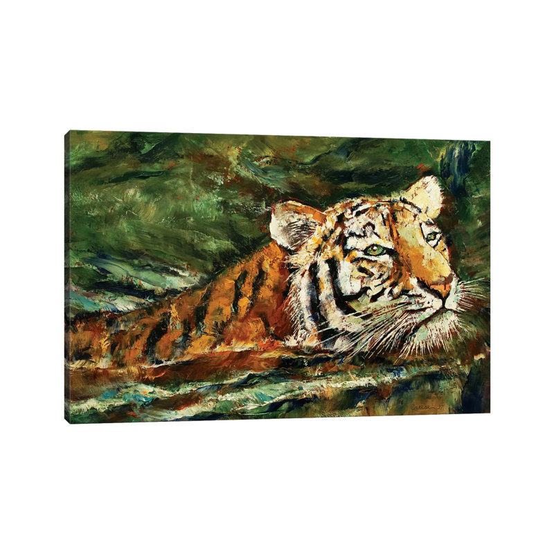 Swimming Tiger by Michael Creese - Wrapped Canvas Gallery-Wrapped Canvas Giclée, 20.32 cm H x 30.48 cm W