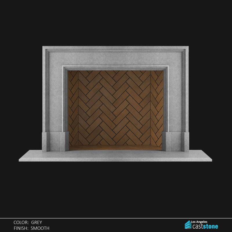 Lotus Fireplace Surround, Gray Smooth