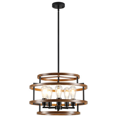  5-Light 20 inch Dimmable Industrial Retro Caged Chandelier For Bedroom, Kitchen, Entryway,Diningroom