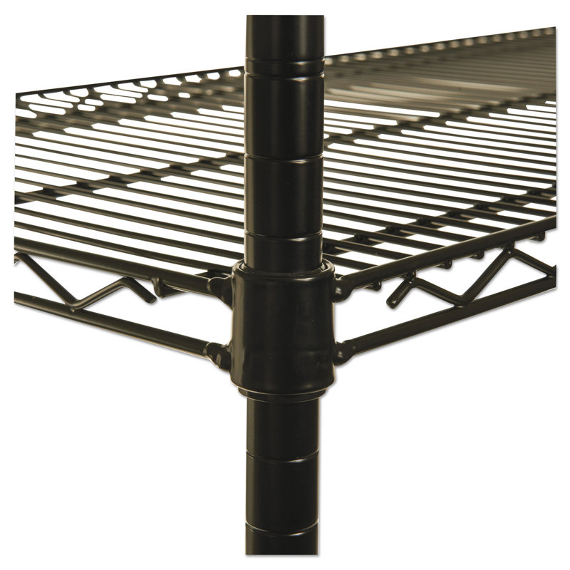 Black 72" NSF Certified 4-Shelf Wire Shelving Unit with Casters