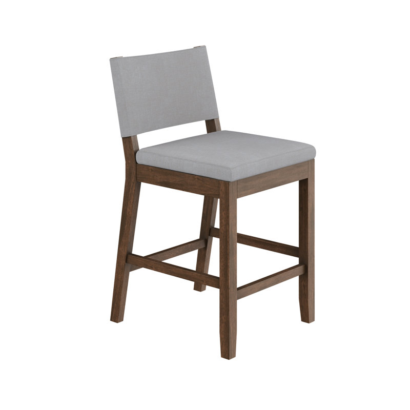 Tabouret tapissé, Gris clair naturel, Tabouret de comptoir (siège d'une hauteur de 24 p, 1