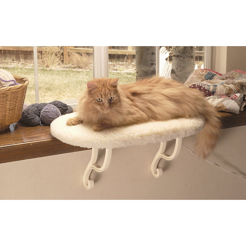 Perchoir pour chat 9'' Kitty Sill, Chauffant, Imprimé chat brun clair