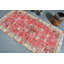 Tapis turc rétro fait à la main en rouge: tapis de sol anatolien unique et décoratif rouge / beige