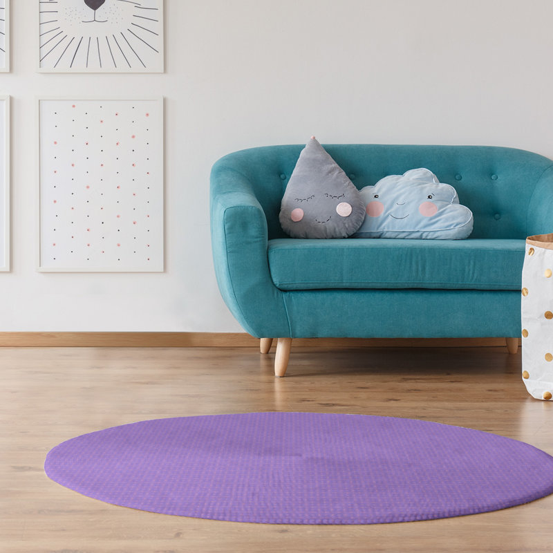 Chenille Geometric Indoor Rug, Round 5'
