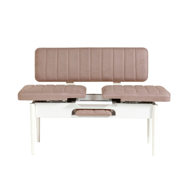 Banc en velours moderne avec rangement, panneau de particules enduit de mélamine à 100%, 43,3 po x 33,5 po x 15,7 po | Pieds de charme, 19,0 lb | Une solution élégante de sièges et de rangement pour les espaces contemporains