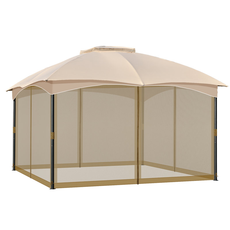 Universal Gazebo Mosquito Netting, Brown, 210cm H x 487cm W x 365cm D