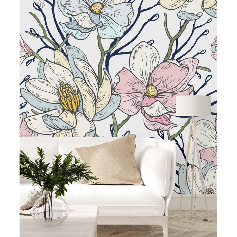 Murale fleurs, L 125 po x L 125 po