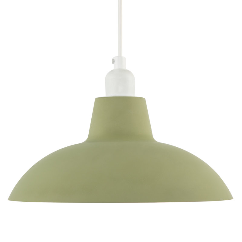 Industrial Retro Designed Curved Metal Pendant Light Shade By, Green