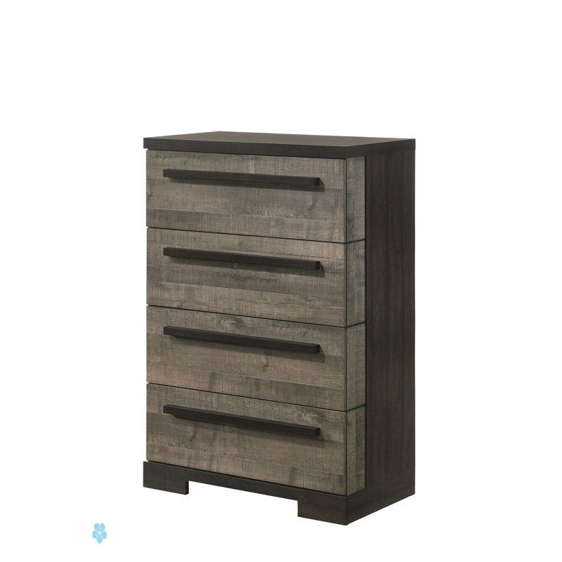 Mobilier de chambre à coucher contemporain en bois brun et gris à 1 tiroir 1 pièce