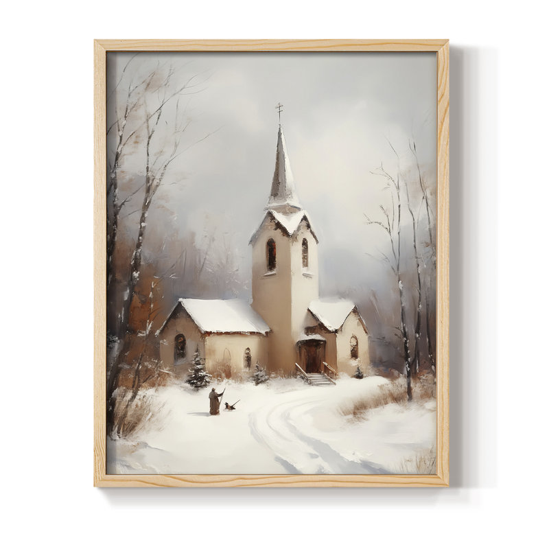 Art des Fêtes de Noël - série 2-Cxxx encadrée - bois massif, Naturel, H 15 po x l 12 po