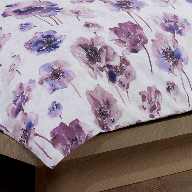 Watercolor Bloom 300 TC Duvet Cover, King Duvet Cover