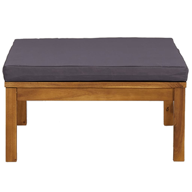 Outdoor Ottoman with Cushion, Dark Gray