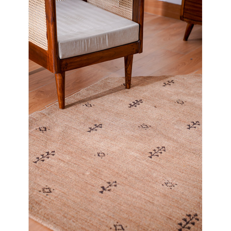 Ownby Hand Knotted Loom Wool Eco-Friendly Area Rugs - Square, Camel Brown Color, Contemporary Modern Design, High Pile Thick Handmade Anti Skid Area Rugs for Living Room, Bed Room