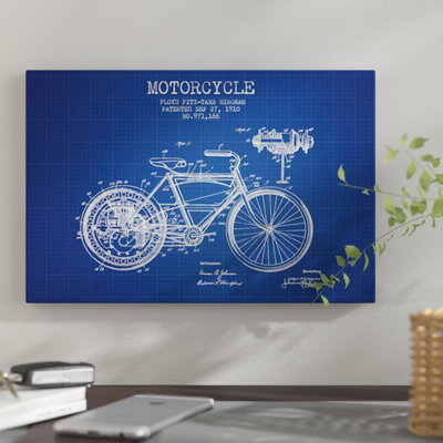 " Floyd Bingham Motorcycle Patent Sketch " by Aged Pixel