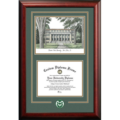 Cadre de lithographie en bélier avec images campus colorado state NCAA