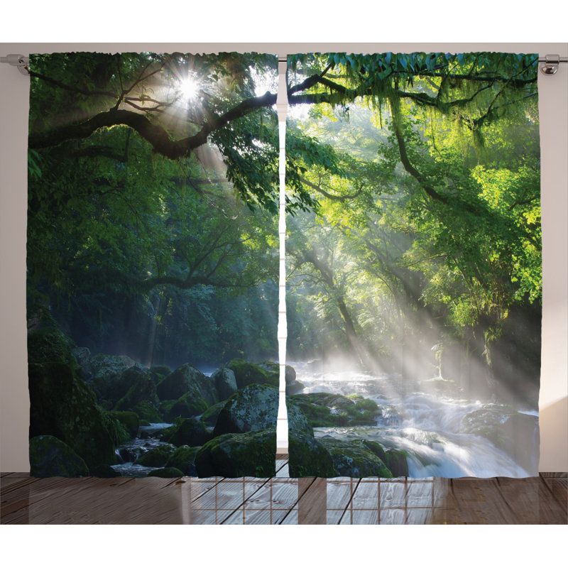 Rainforest Semi-Sheer Rod Pocket Curtain Panels, 54" x 108"