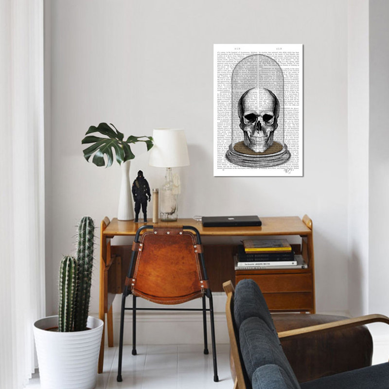 «Skull in Bell Jar», impression sur toile, H 26 po x l 18 po x P 1,5 po, Toile tendue, Pas de tapis