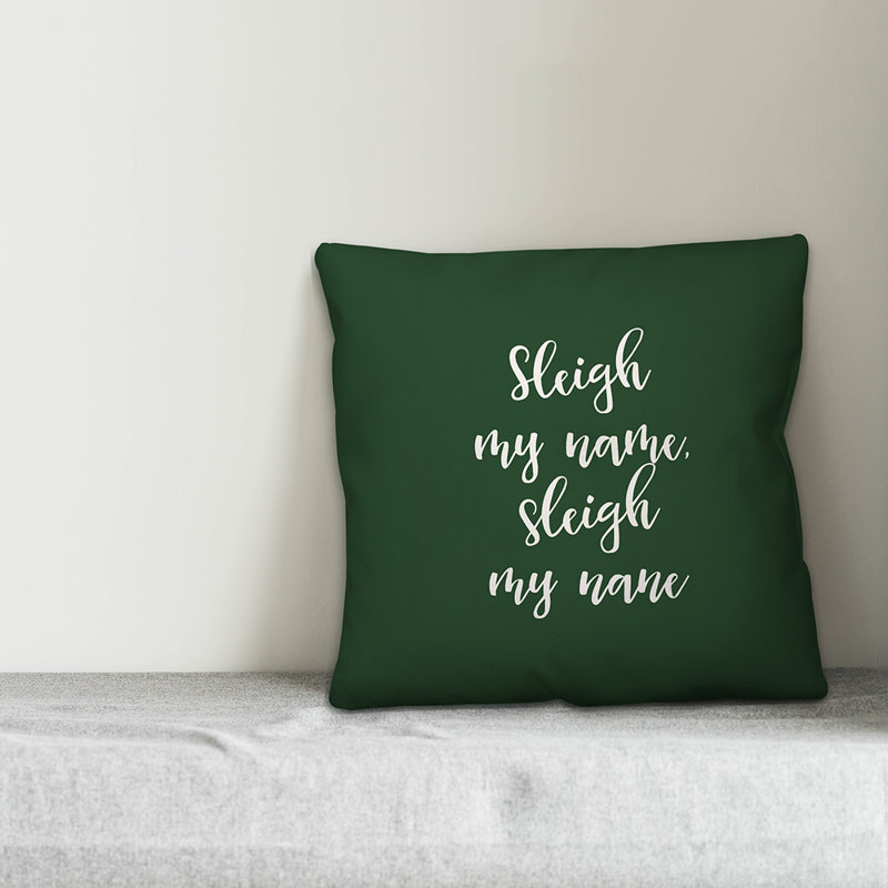  Coussin Sleigh My Name, Vert foncé, Housse de coussin