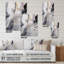 Blanc et gris ondulations de pierre I - Art mural acrylique abstrait en marbre-101508286