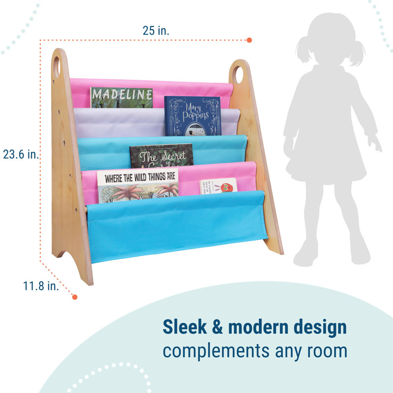 Bibliothèque pour enfants Wildkin Sling, Rose / Mauve / Bleu