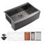 Évier de cuisine en acier inoxydable à tablier simple L 30 po x l 22 po-125018870-125018872