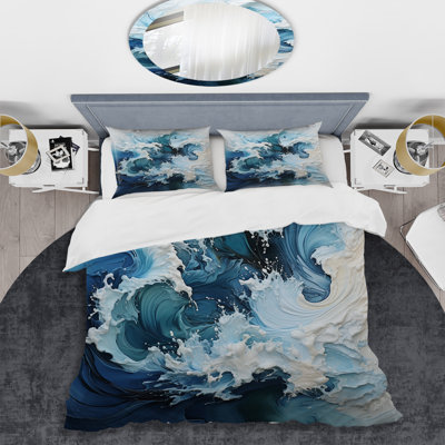 Ensemble de housse de couette Coastal Waves Rhythmic Coastal II - Coastal Waves