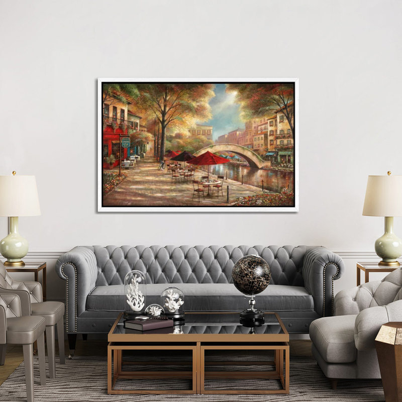 Riverwalk Charm by Ruane Manning - Wrapped Canvas Print, 152.5 cm H x 101.5 cm W, White Floater Framed