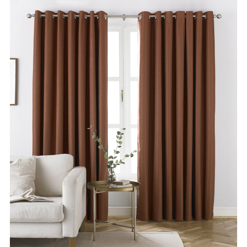 Blackout Curtain Pair, Orange, 168 W x 137 D cm