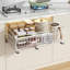 Expandable Pull-Out Cabinet Organizer – Adjustable 32.5-50cm, Silent Sliding, Peel & Stick No-Drill Install, Metal Kitchen Storage Rack-1444347797