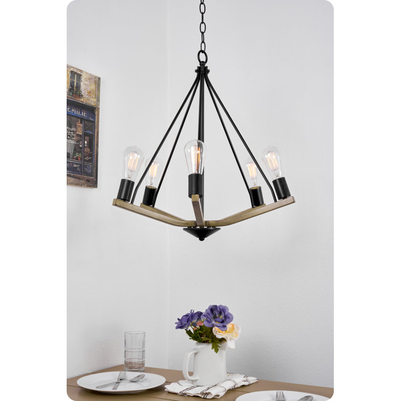 Lustre géométrique unique à 5 lumières Abdihakin