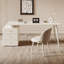 Bureau blanc rectangulaire en bois manufacturé avec 3 tiroirs-109026937-109026938