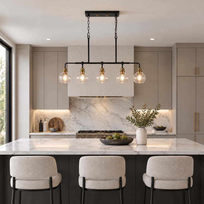 Vouni 5 - Light Modern Linear Kitchen Island Pendant