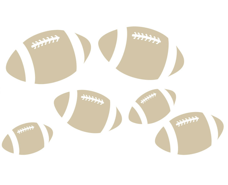 Décalcomanie murale footballs, Beige, H 18 po x l 31 po x P 0,01 po