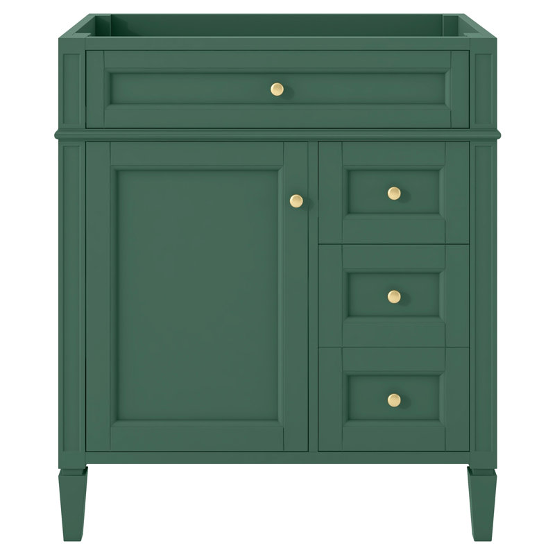 Meuble-lavabo de salle de bain de 30 po sans lavabo supérieur, armoire de rangement moderne avec 2 tiroirs et un tiroir rabattable (BASSIN INCLUS)