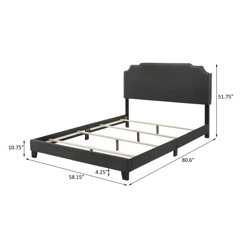 Victorialynn Upholstered Queen Panel Bed Grey, Gray, Queen