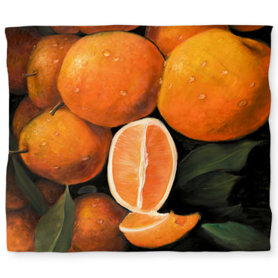 Fresh Oranges Green Still Life Duvet Cover | Home Decor