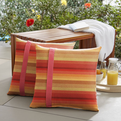 Bracken Striped Outdoor Reversible Throw Pillow